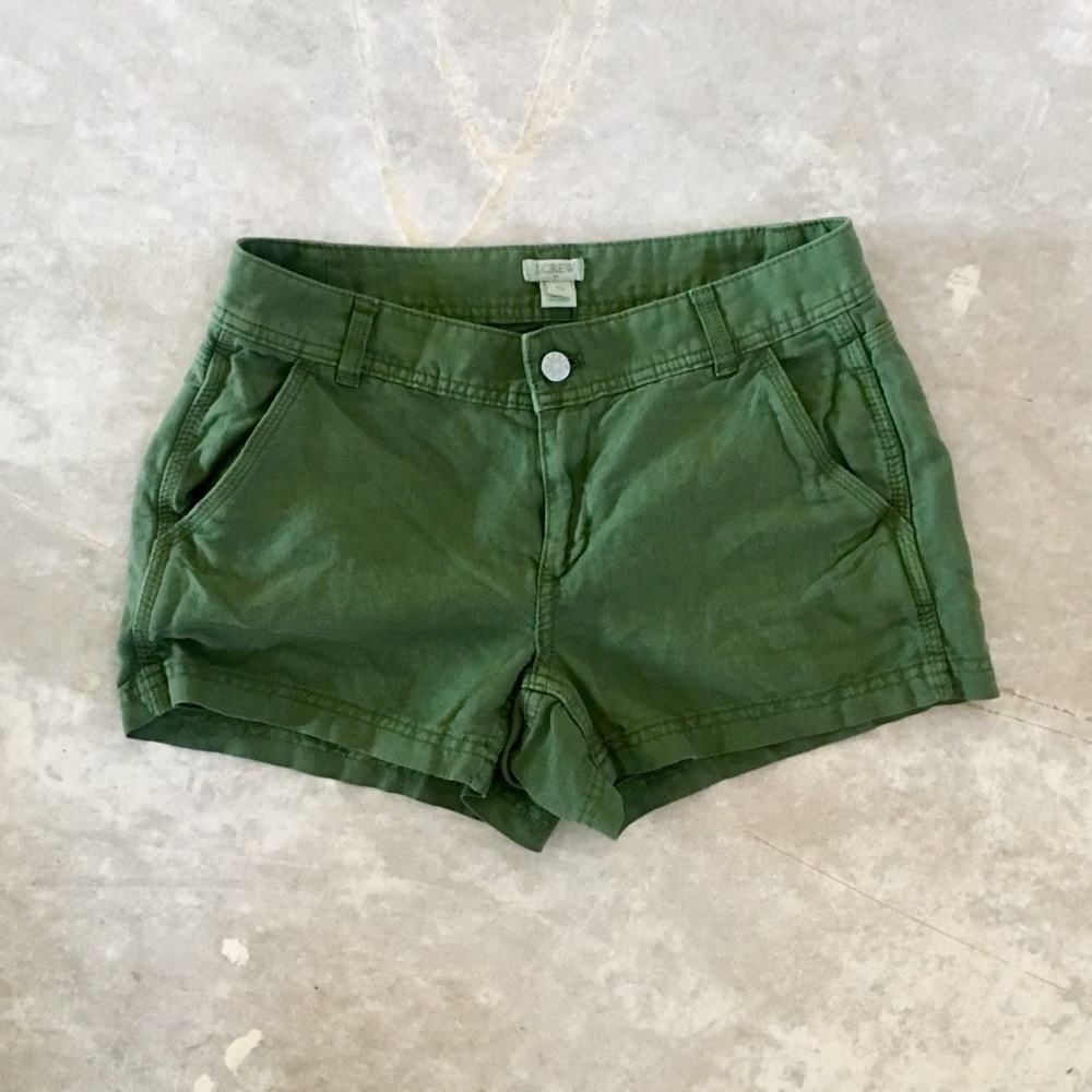 Green J.Crew Shorts